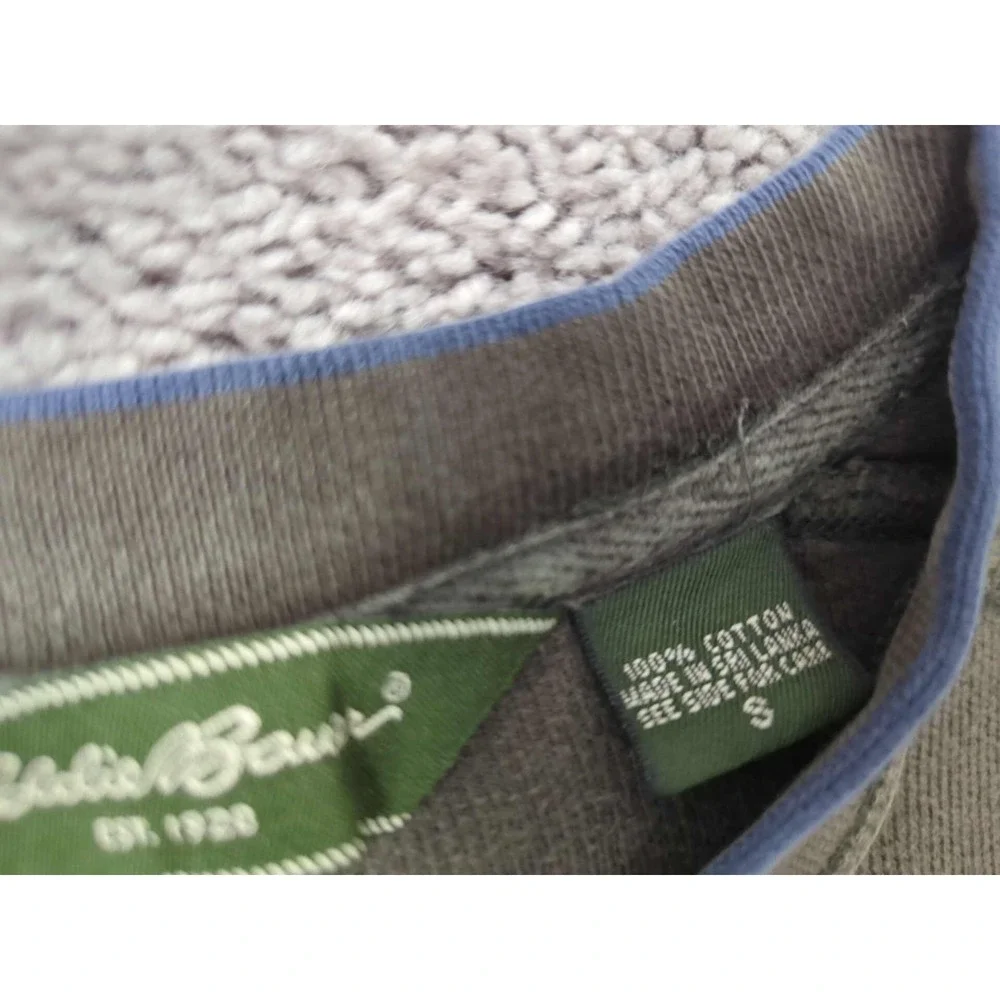 Eddie Bauer Pullover Sweater Mens Small Green Long‎ Sleeve 100% Cotton Ribbed - Picture 3 of 9